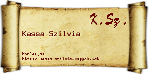 Kassa Szilvia névjegykártya