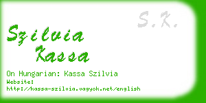 szilvia kassa business card